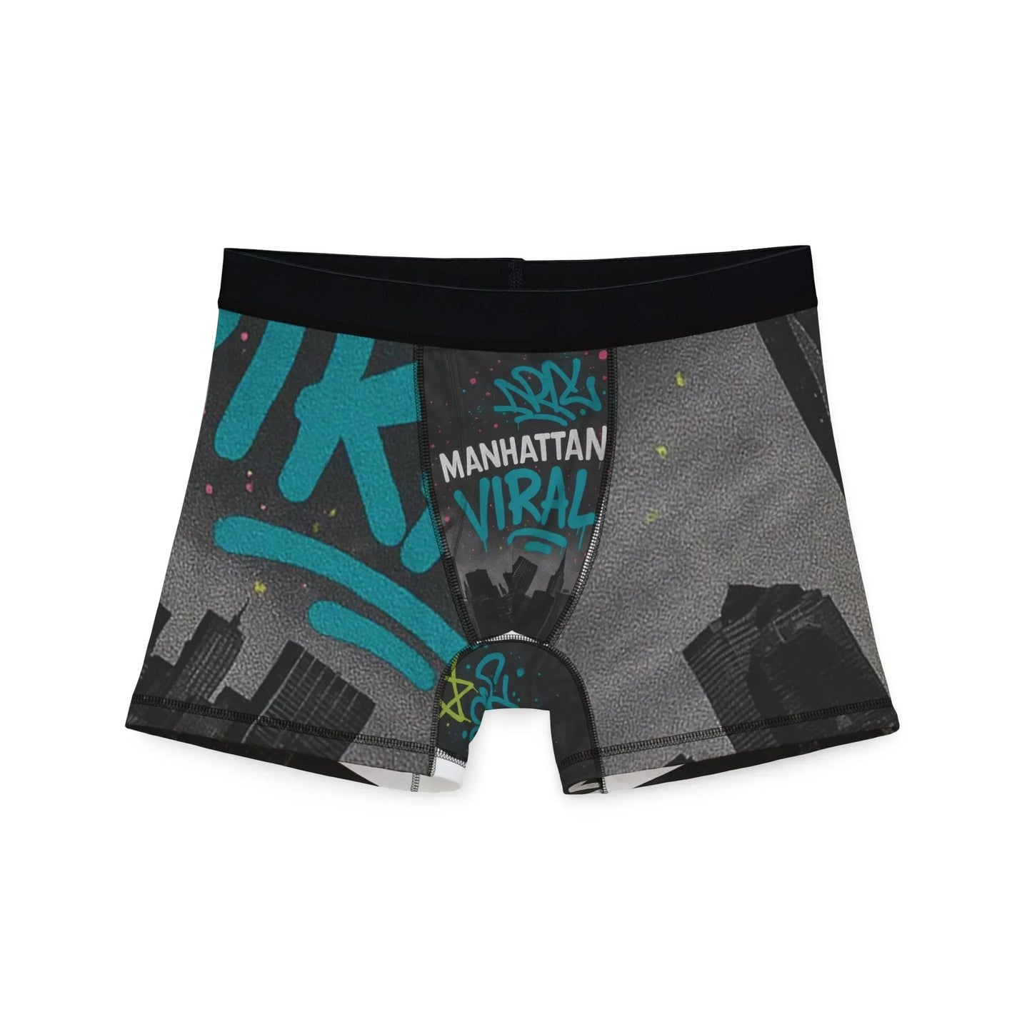 Viral Graffiti Boxers, Manhattan Viral Men's Underwear, Stylish Boxers, Unique Men's Gifts, Trendy Loungewear, Funky Print Boxer Briefs - Manhattan Viral