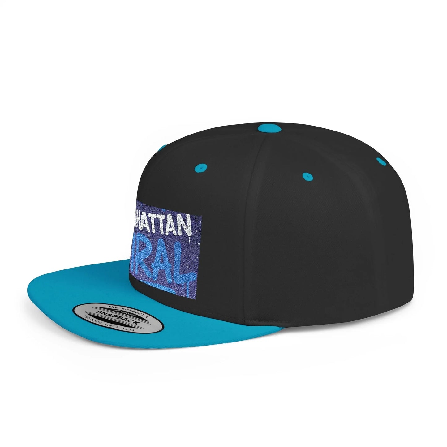 Viral Manhattan Flat Bill Snapback Cap, Urban Style Hat, Streetwear Accessory, Gift for Trendsetters, Cool Summer Baseball Cap - Manhattan Viral