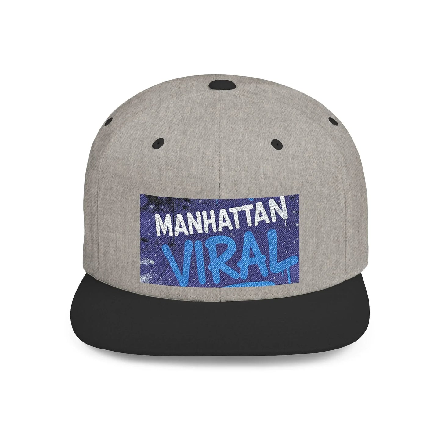 Viral Manhattan Flat Bill Snapback Cap, Urban Style Hat, Streetwear Accessory, Gift for Trendsetters, Cool Summer Baseball Cap - Manhattan Viral