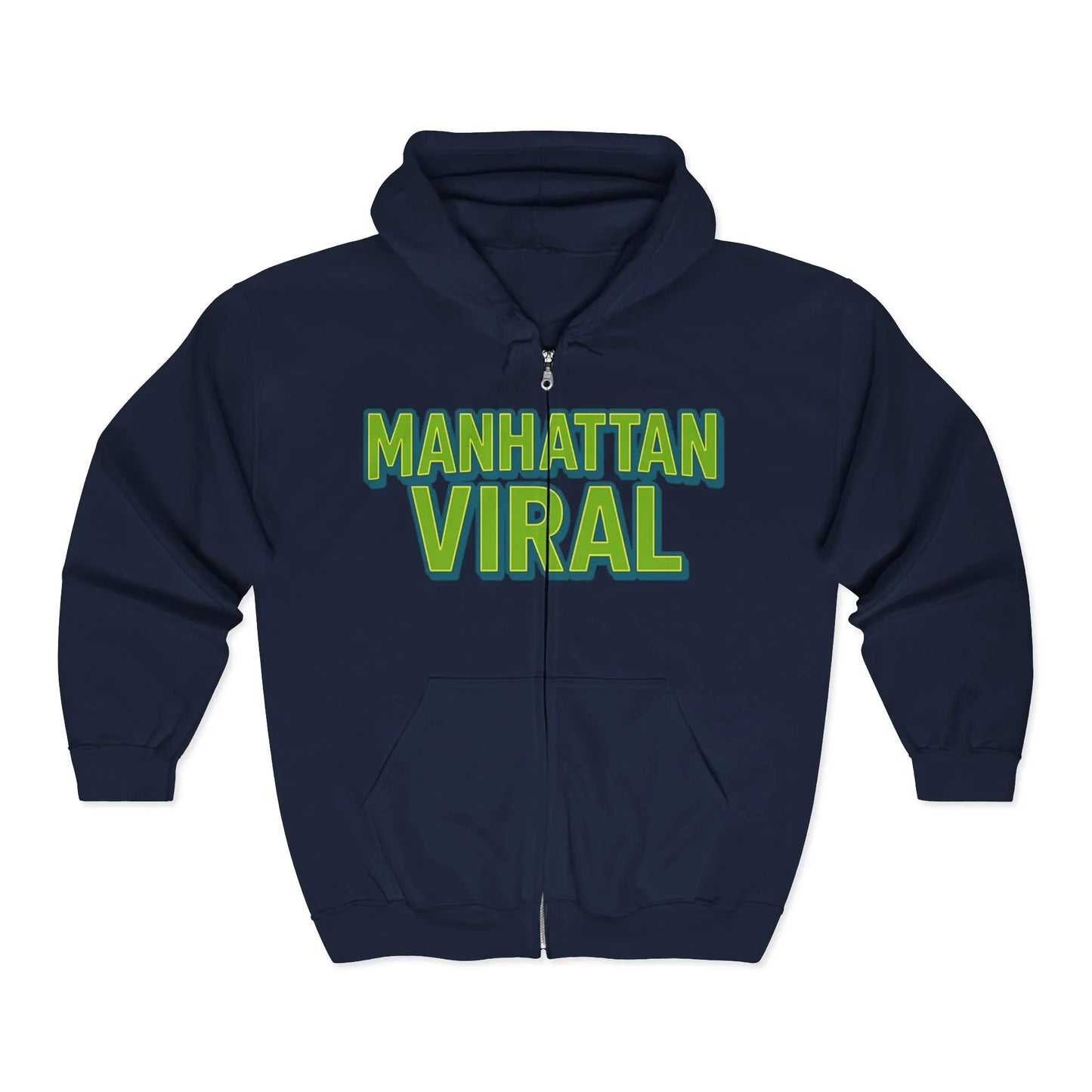 Get Green Zip Hoodie - NYC Streetwear - Dark Heather - M