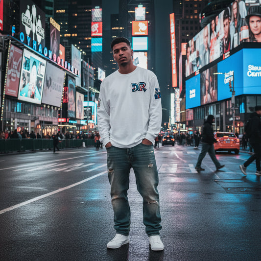 Dominican Outcast Long Sleeve Tee — Dominican Republic Flag Graphic