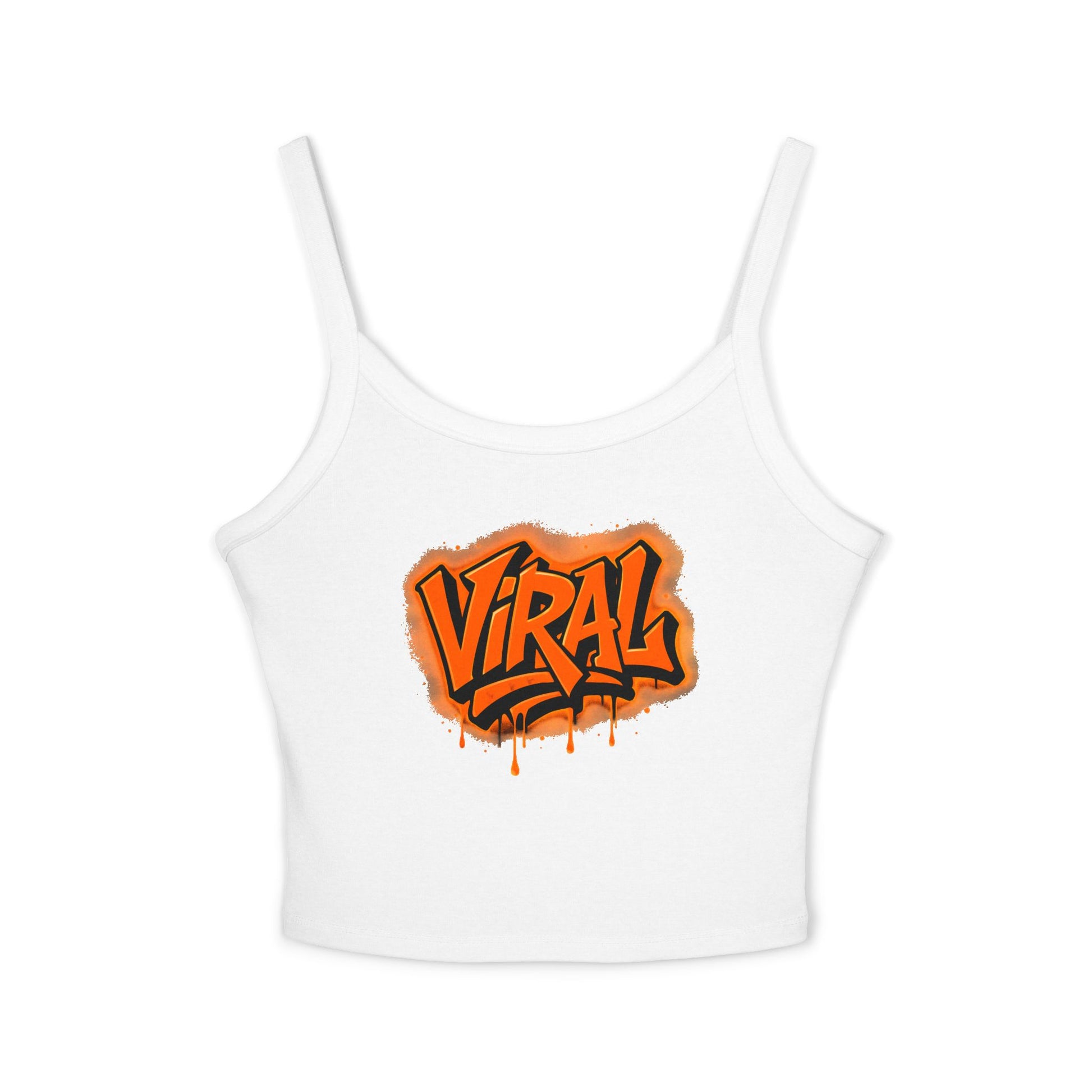 Viral Graffiti Village Drop Women's Spaghetti Strap Tank Top, Summer Top, Streetwear Style, Festival Outfit, Graphic Tee, Casual Wear - Viral Graffiti Village Drop Women's Spaghetti Strap Tank Top, Summer Top, Streetwear Style, Festival Outfit, Graphic Tee, Casual Wear