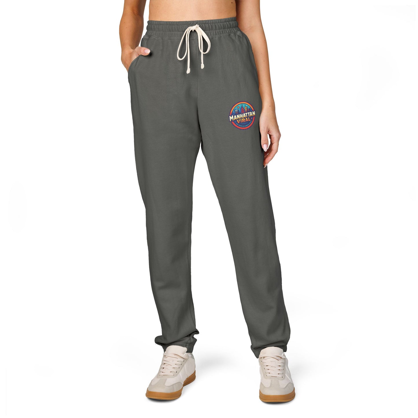 MV Viral Badge Fleece Sweatpants - Relaxed Fit Lounge Pants, Perfect for Anything