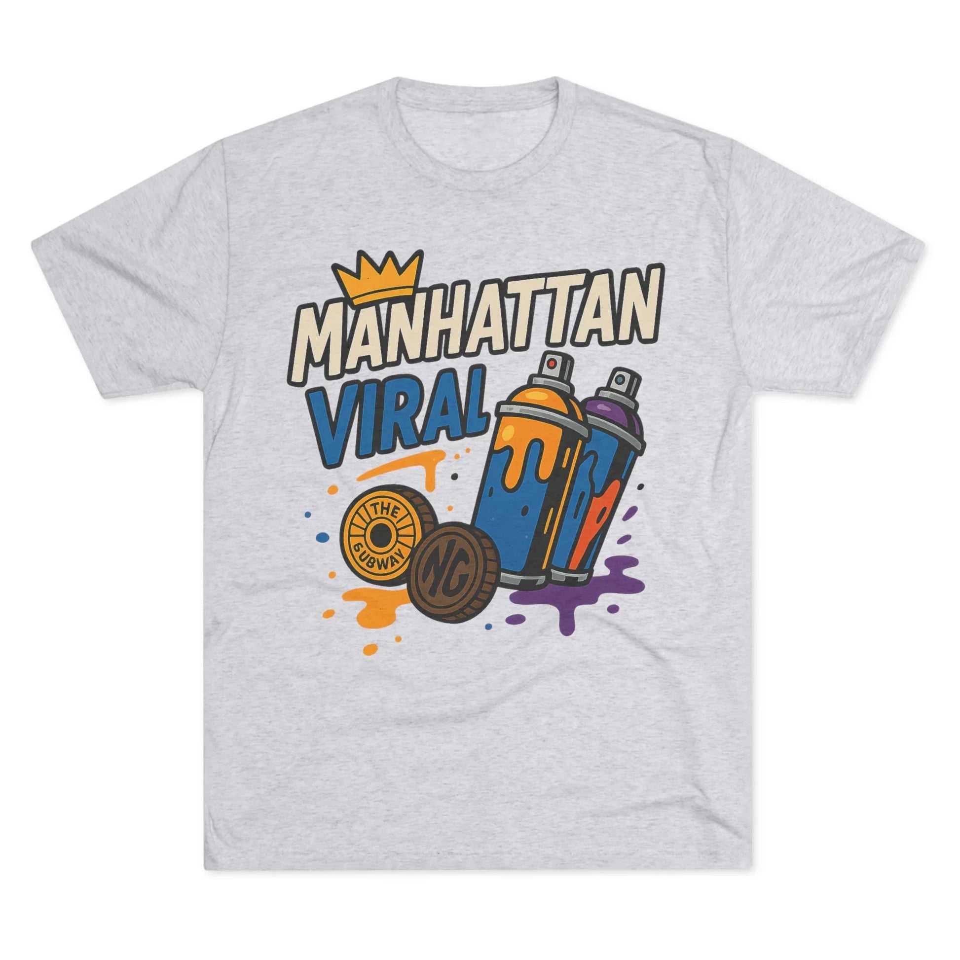 Village MV Graffiti Graphic Tee, Trendy Streetwear NYC T-Shirt - Village MV Graffiti Graphic Tee, Trendy Streetwear NYC T-Shirt - S - Tri-Blend Vintage Black