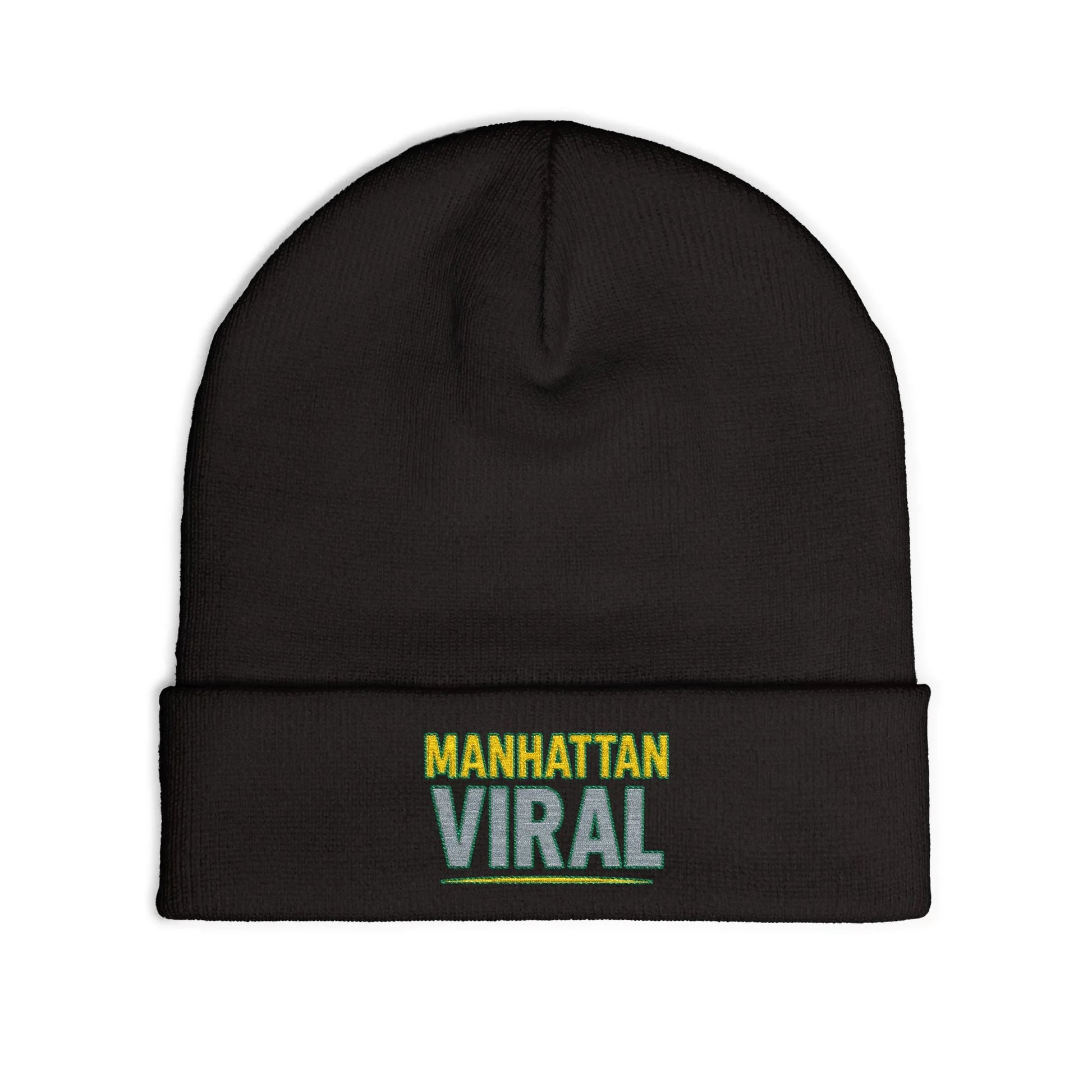 MV Knit Beanie with ‘Manhattan Viral’ Embroidery, Winter Accessory, Warm Headwear - MV Knit Beanie with ‘Manhattan Viral’ Embroidery, Winter Accessory, Warm Headwear