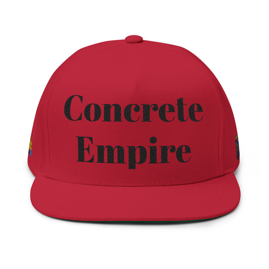 Concrete Empire Flat Bill Cap - Concrete Empire Embroidered Hat