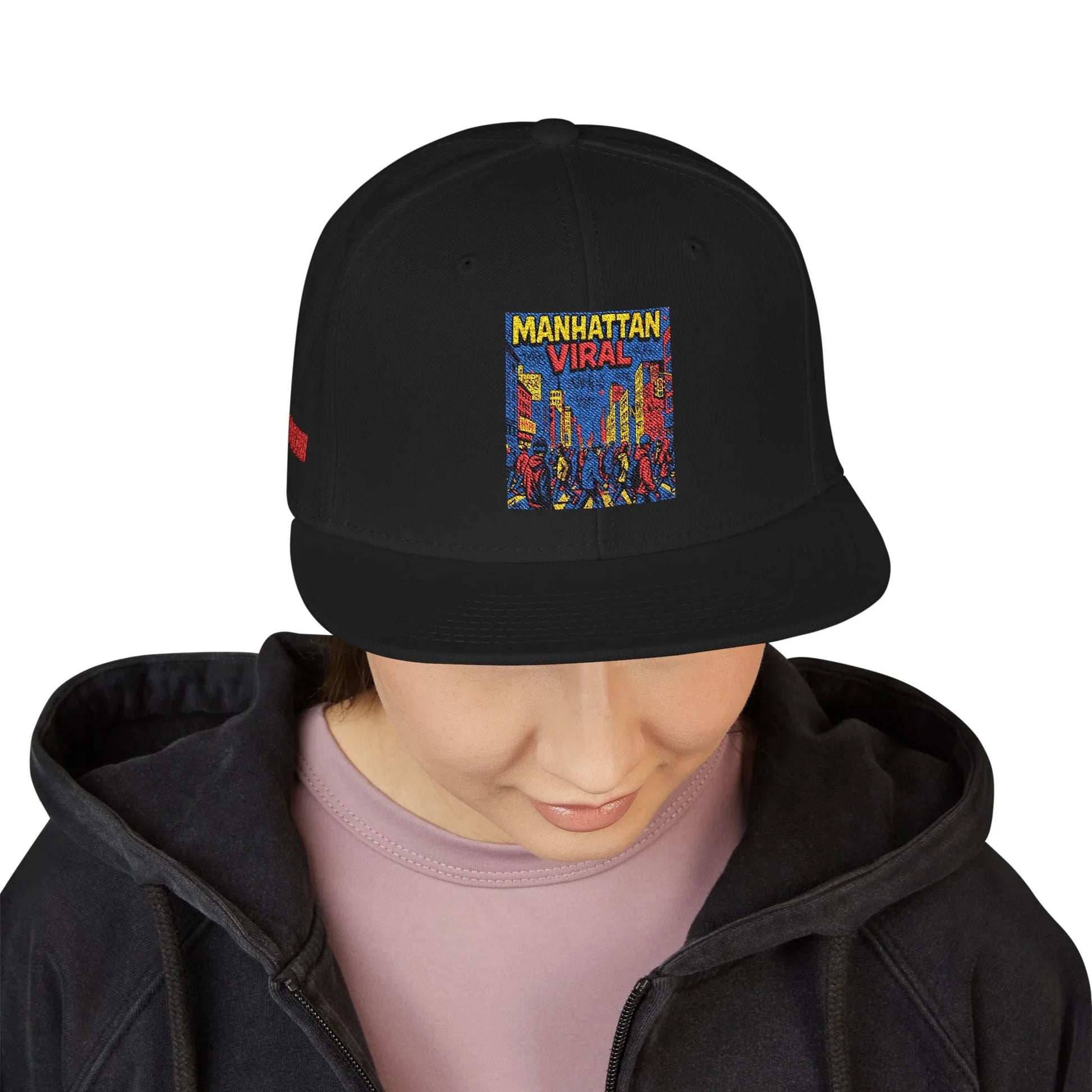 Midtown Hustle Embroidered Snapback Cap, Colorful Hat For NYC Streetwear, Unique Gift for Friends, Casual Accessories - Manhattan Viral