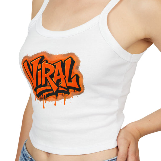 Viral Graffiti Village Drop Women's Spaghetti Strap Tank Top, Summer Top, Streetwear Style, Festival Outfit, Graphic Tee, Casual Wear
