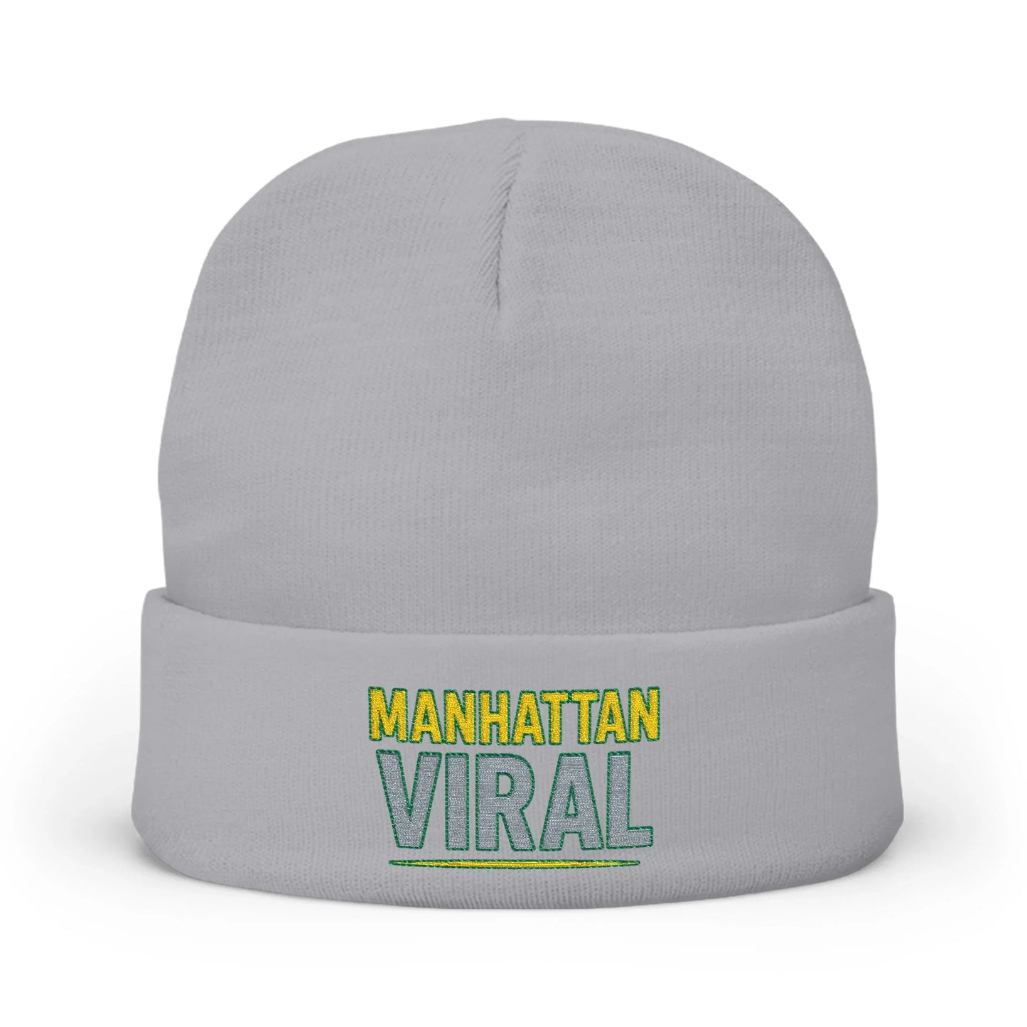 MV Knit Beanie with ‘Manhattan Viral’ Embroidery, Winter Accessory, Warm Headwear - One size - Black