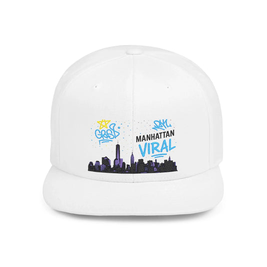 Downtown Late nights Viral Snapback Hat | Urban Fashion Accessory, Trendy Flat Bill Cap, Cool Gift for NYC Lovers, Streetwear Essential - Manhattan Viral