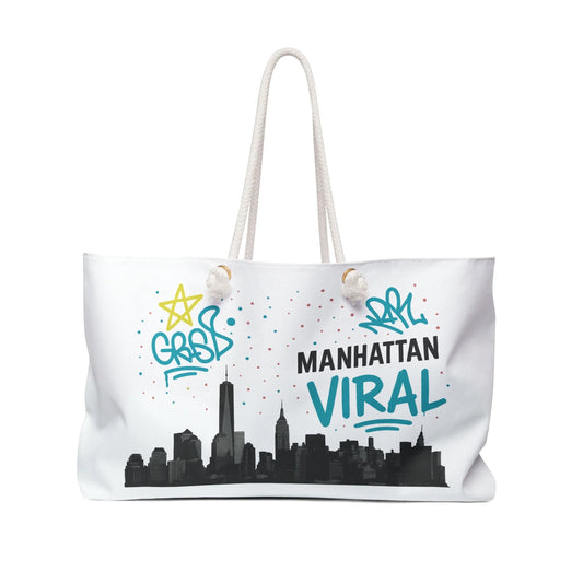 Urban City Viral Graffiti Weekender Bag, Stylish Travel Tote, Perfect for Weekend Getaways, Gifts for Travelers, Viral City Vibes, Trendy Baggage - Manhattan Viral