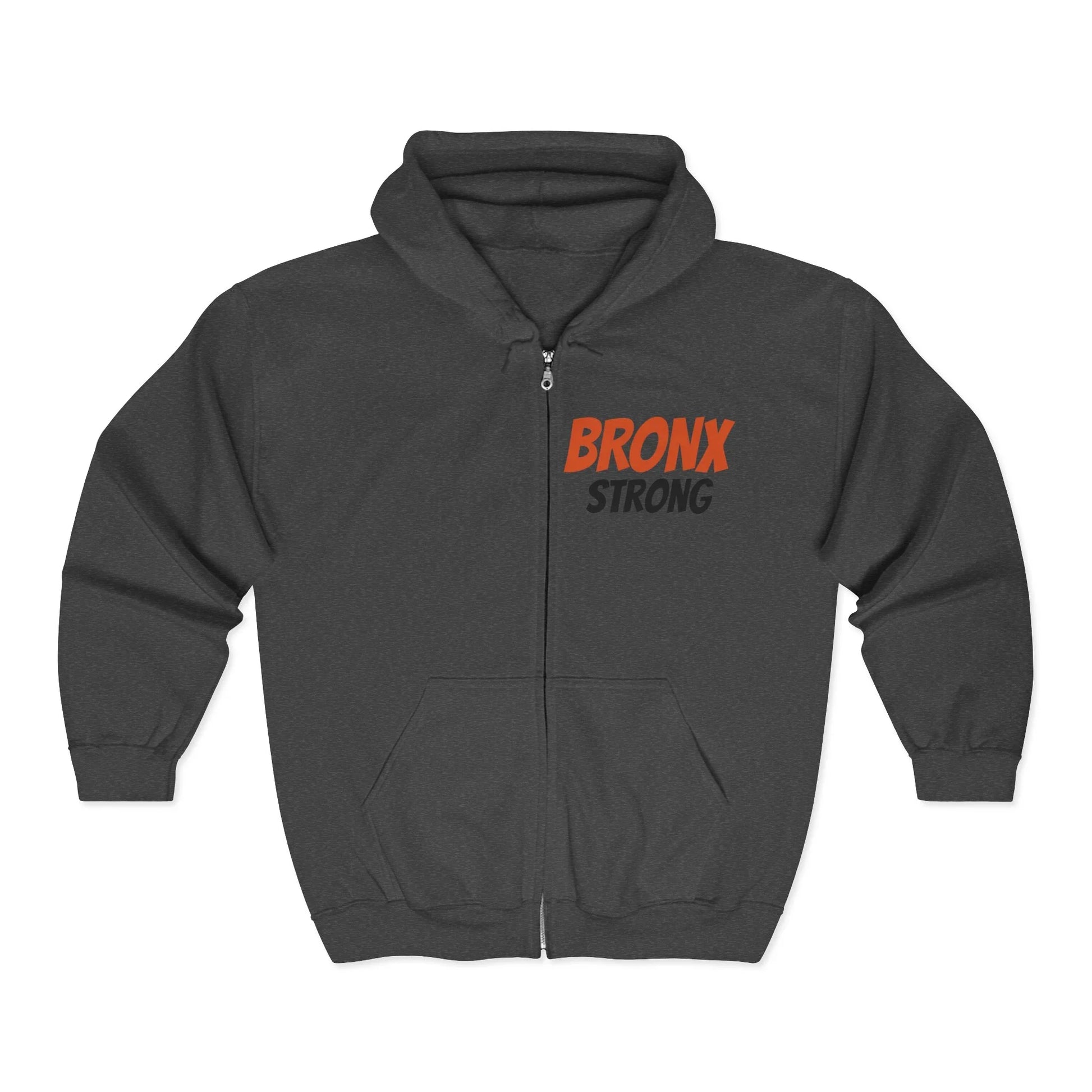 Bronx Strong Zip Hoodie - Bronx Strong Zip Hoodie - Dark Heather - S