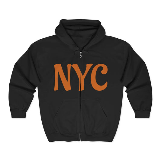 NYC Wear the City Heavy Blend™ Full Zip Hooded Sweatshirt, Cozy Urban Zip-Up, Gifts for City Lovers, Perfect for Casual Outings, Travel Essentials - Manhattan Viral