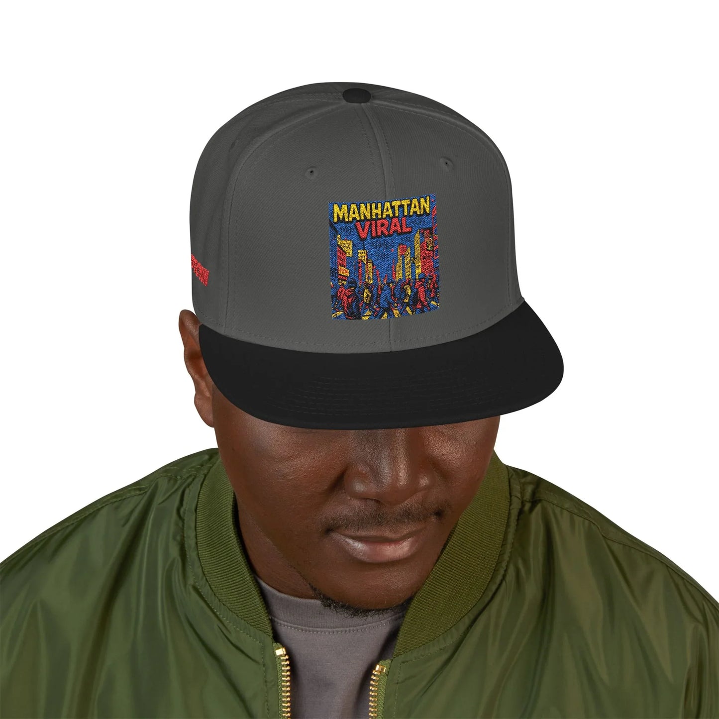 Midtown Hustle Embroidered Snapback Cap, Colorful Hat For NYC Streetwear, Unique Gift for Friends, Casual Accessories - Manhattan Viral