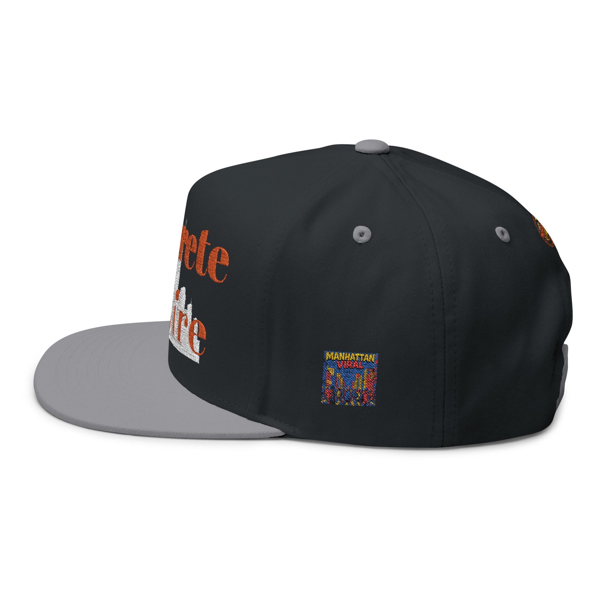 Concrete Life Flat Bill Cap - Stylish Embroidered Hat, - Concrete Life Flat Bill Cap - Stylish Embroidered Hat,