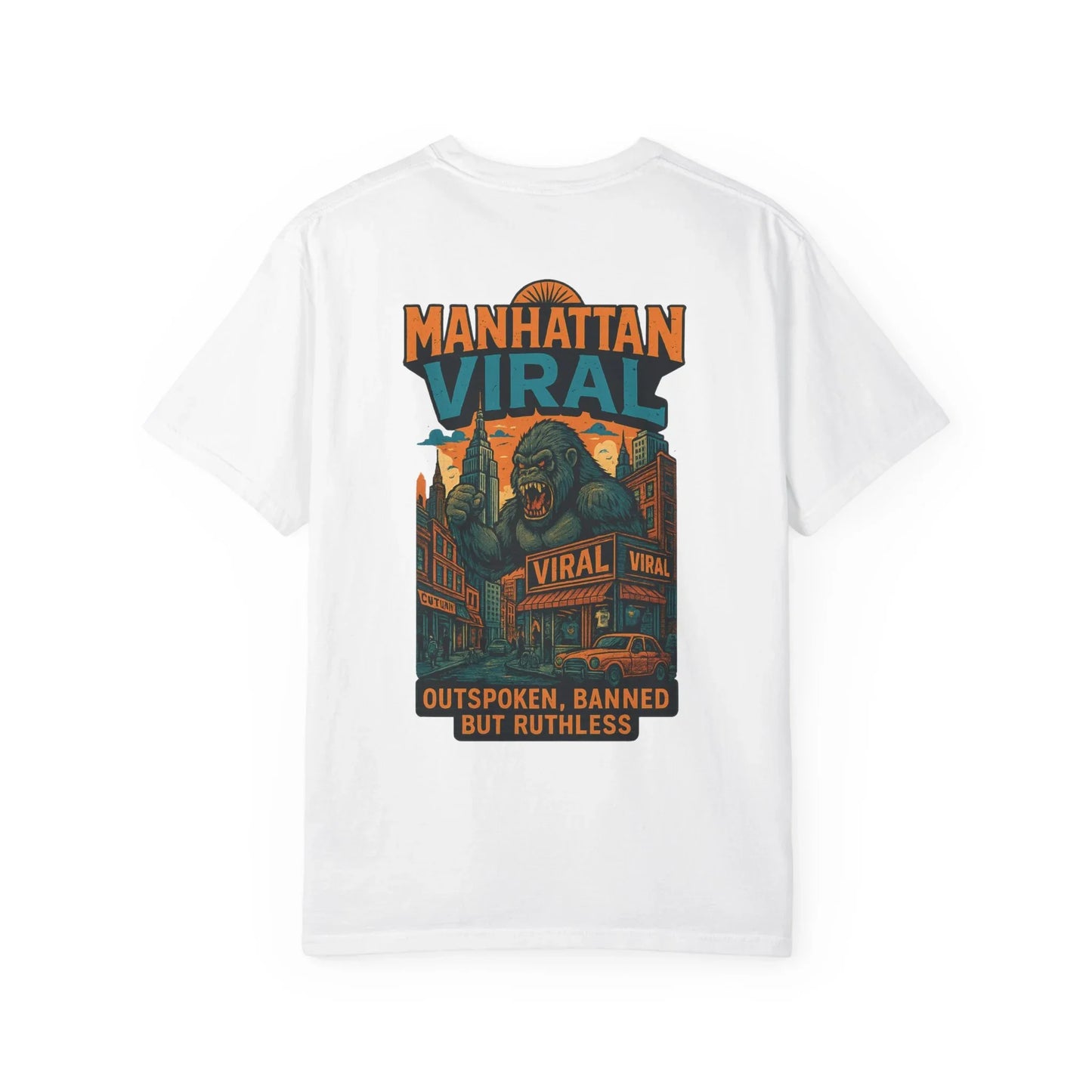 Gorilla In The City T-Shirt, Urban Style Tee, NYC StreetWear, Block Apparel - White - M