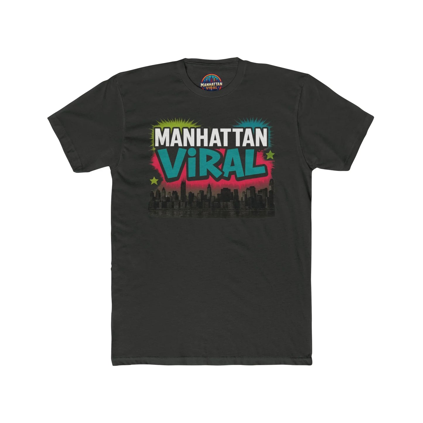 Downtown Vibe Cotton Crew Tee, Trendy Graphic T-Shirt, Casual Wear, Gift for Friends, Streetwear Fashion, Everyday Comfort - Manhattan Viral