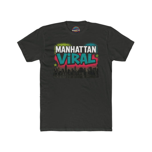 Downtown Vibe Cotton Crew Tee, Trendy Graphic T-Shirt, Casual Wear, Gift for Friends, Streetwear Fashion, Everyday Comfort - Manhattan Viral