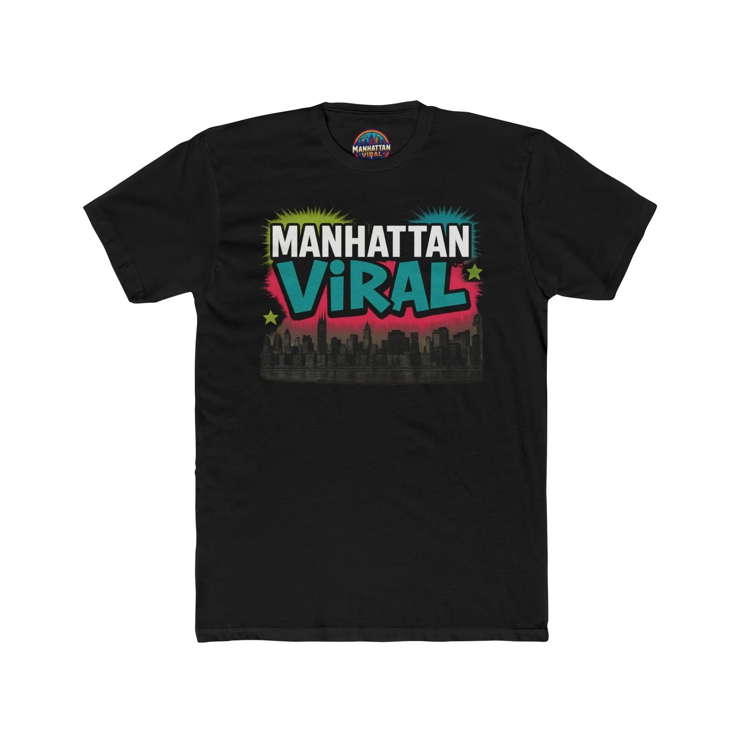 Downtown Vibe Cotton Crew Tee, Trendy Graphic T-Shirt, Casual Wear, Gift for Friends, Streetwear Fashion, Everyday Comfort - Manhattan Viral