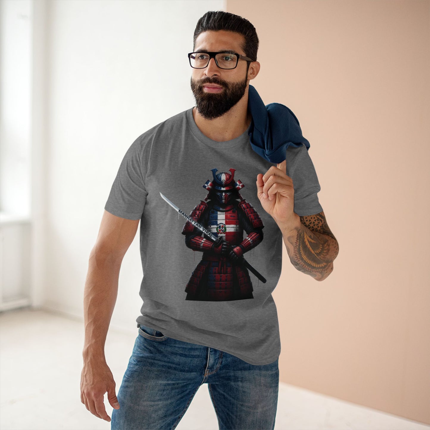 Dominican Samurai Graphic Tee, Unique T-Shirt for Warriors, Gift for Anime Lovers, Casual Streetwear,