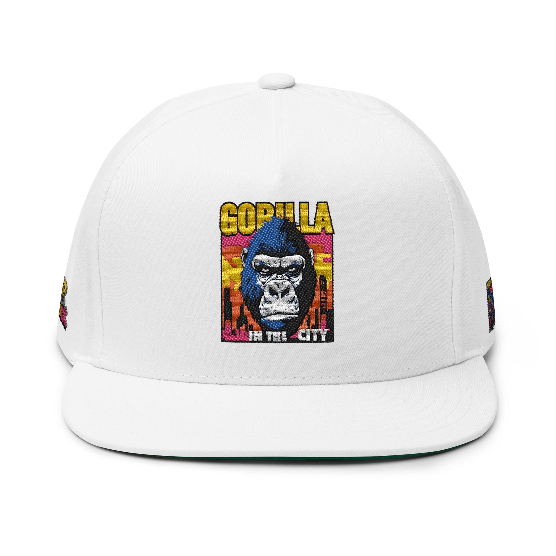 MV Gorilla Flat Bill Cap, Embroidered Snapback Hat, Trendy Cap for Costume Parties, Fall Fashion Accessory, Gifts for Him/Her - MV Gorilla Flat Bill Cap, Embroidered Snapback Hat, Trendy Cap for Costume Parties, Fall Fashion Accessory, Gifts for Him/Her