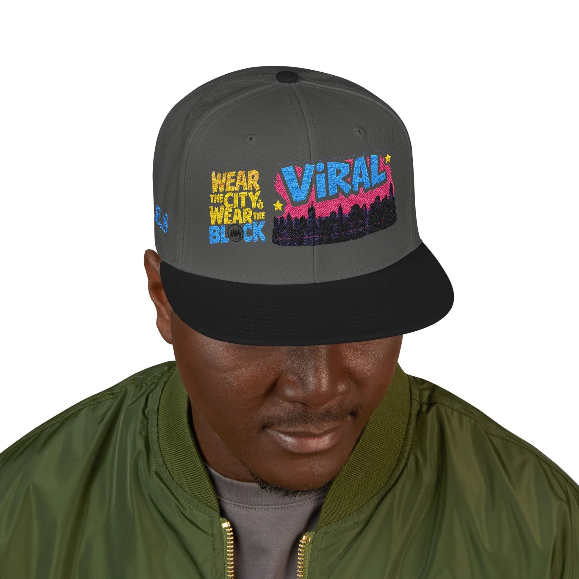 L.E.S Viral Snapback Cap, Trendy Embroidered Hat for Streetwear, Gift for Teenagers, Festivals, Cool Casual Style - Manhattan Viral