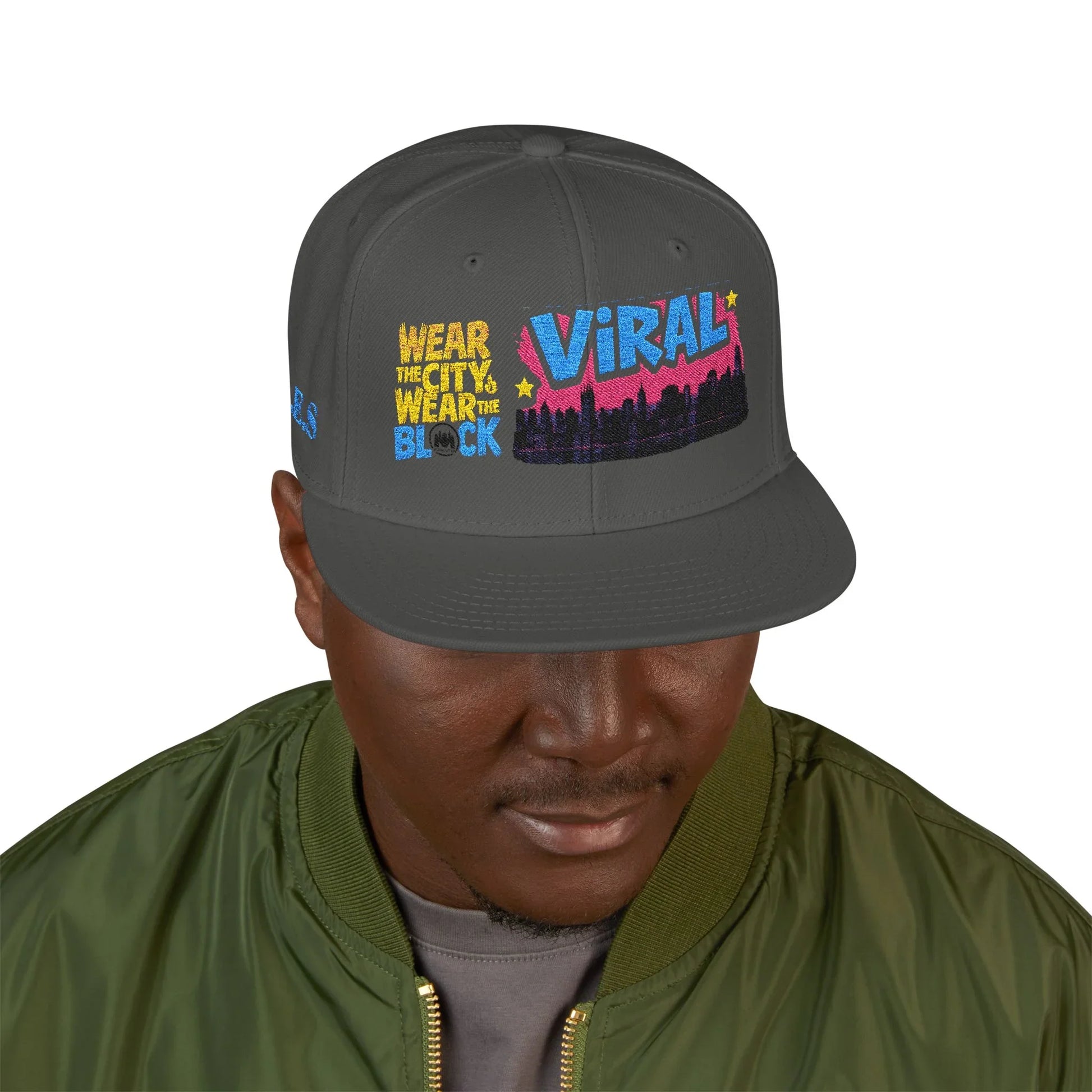 L.E.S Viral Snapback Cap, Trendy Embroidered Hat for Streetwear, Gift for Teenagers, Festivals, Cool Casual Style - Manhattan Viral