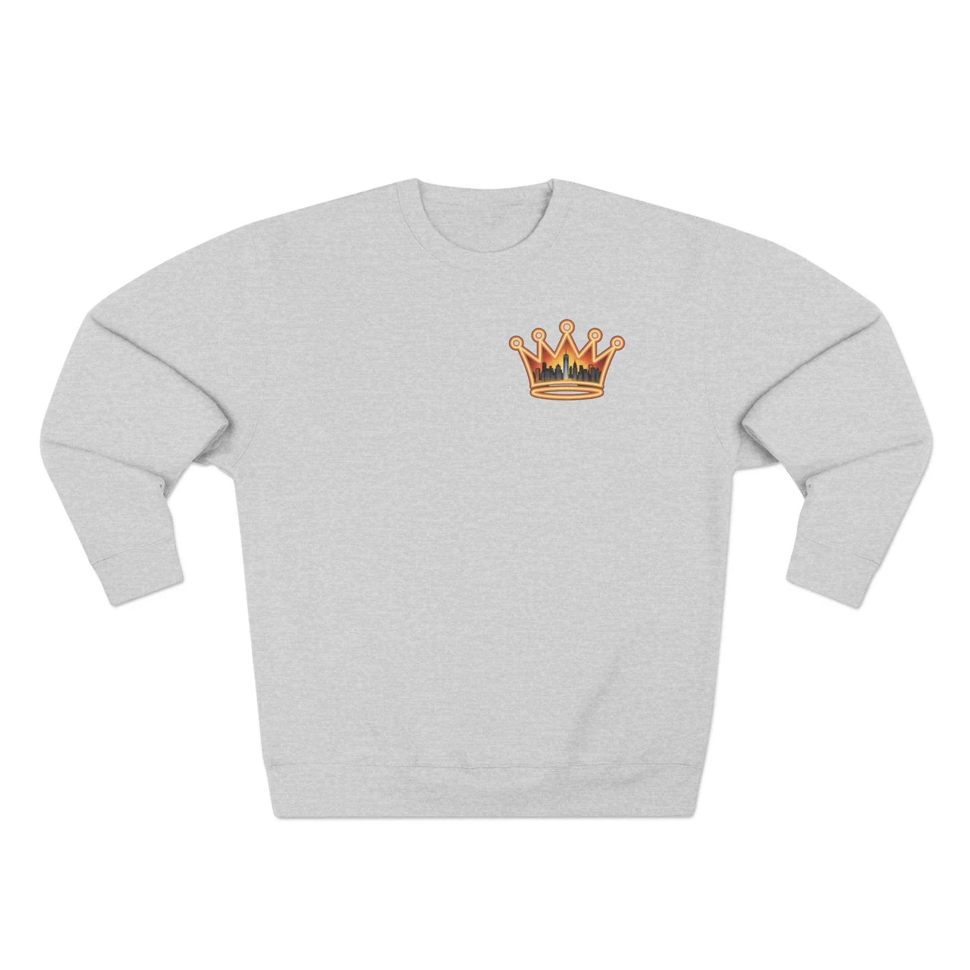NYC Crowned Crewneck Sweatshirt with Crown Design, Streetwear - NYC Crowned Crewneck Sweatshirt with Crown Design, Streetwear - S - Black