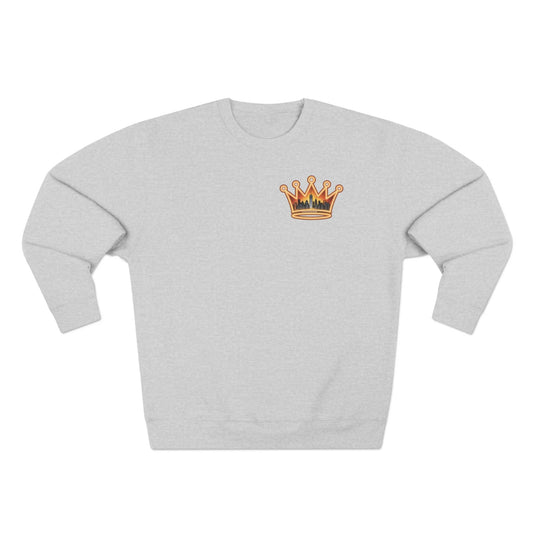 NYC Crowned Crewneck Sweatshirt with Crown Design, Streetwear - S - Black
