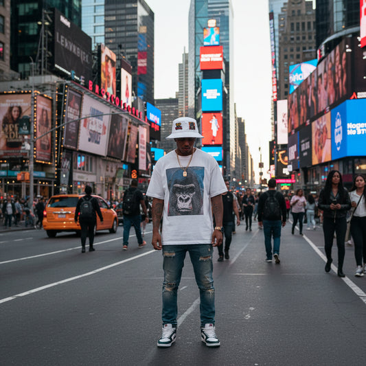 Gorilla Patch Embroidered Bucket Hat — 'Rep The Block' Streetwear
