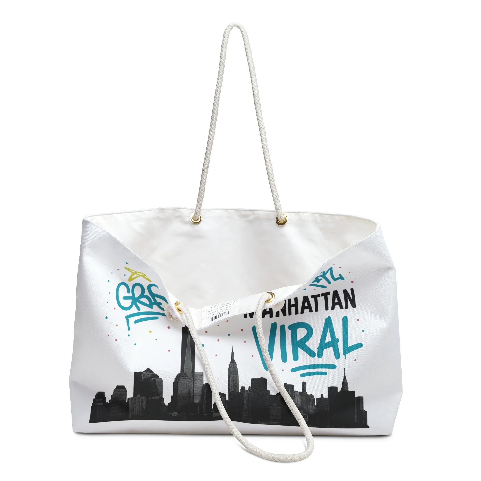 Urban City Viral Graffiti Weekender Bag, Stylish Travel Tote, Perfect for Weekend Getaways, Gifts for Travelers, Viral City Vibes, Trendy Baggage - Manhattan Viral