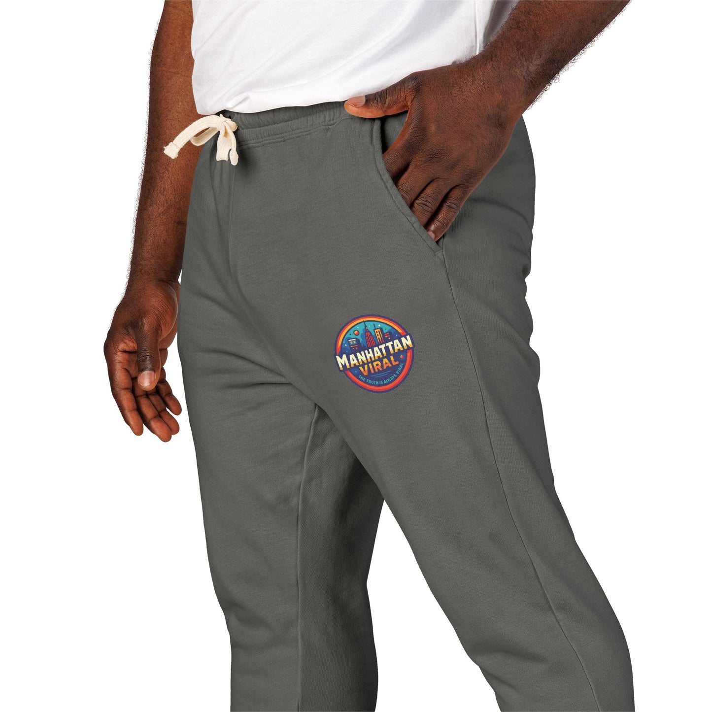 MV Viral Badge Fleece Sweatpants - Relaxed Fit Lounge Pants, Perfect for Anything