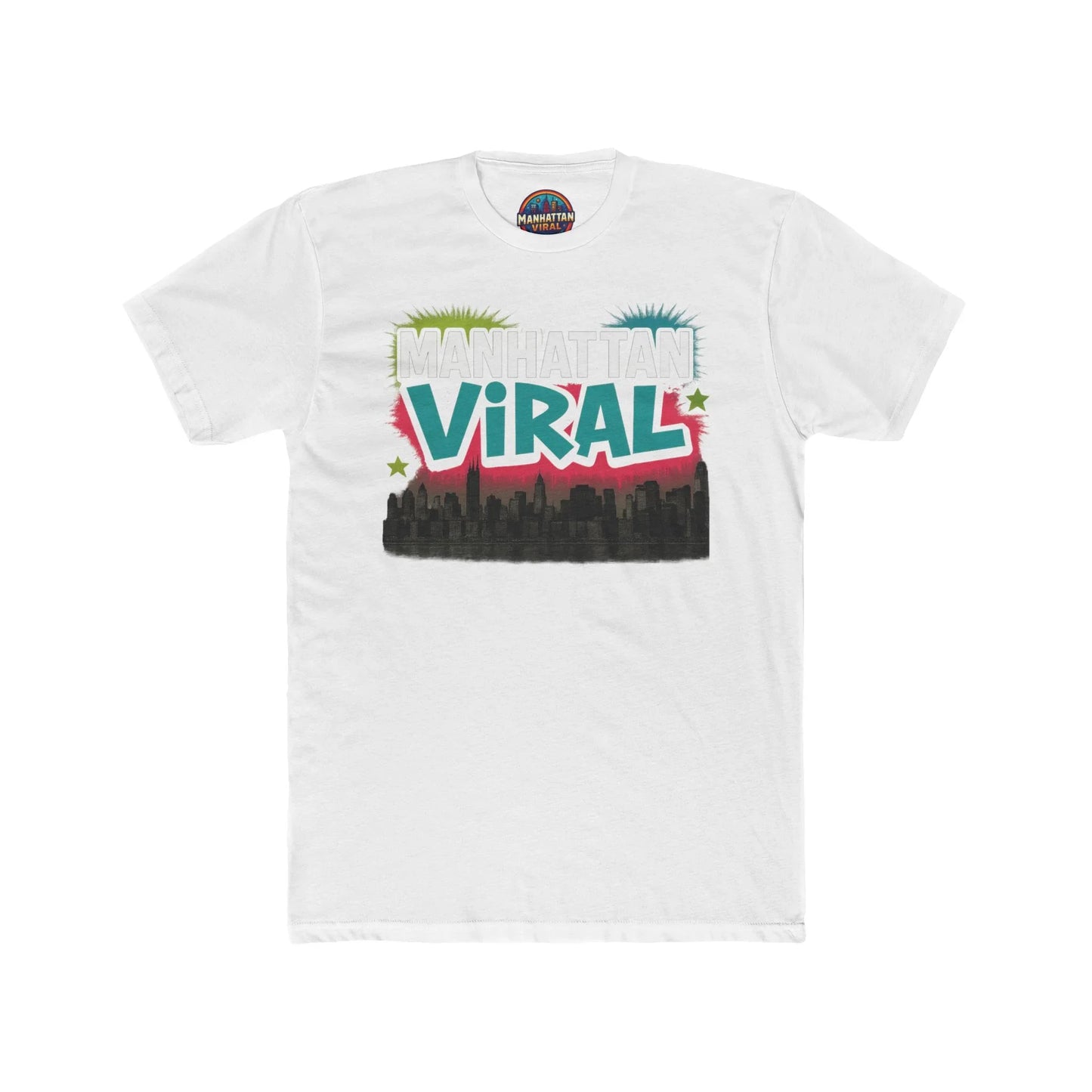 Downtown Vibe Cotton Crew Tee, Trendy Graphic T-Shirt, Casual Wear, Gift for Friends, Streetwear Fashion, Everyday Comfort - Manhattan Viral