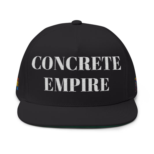 Concrete Empire NYC Flat Bill Cap for Urban Style Lovers, Embroidered Hats for Street Wear