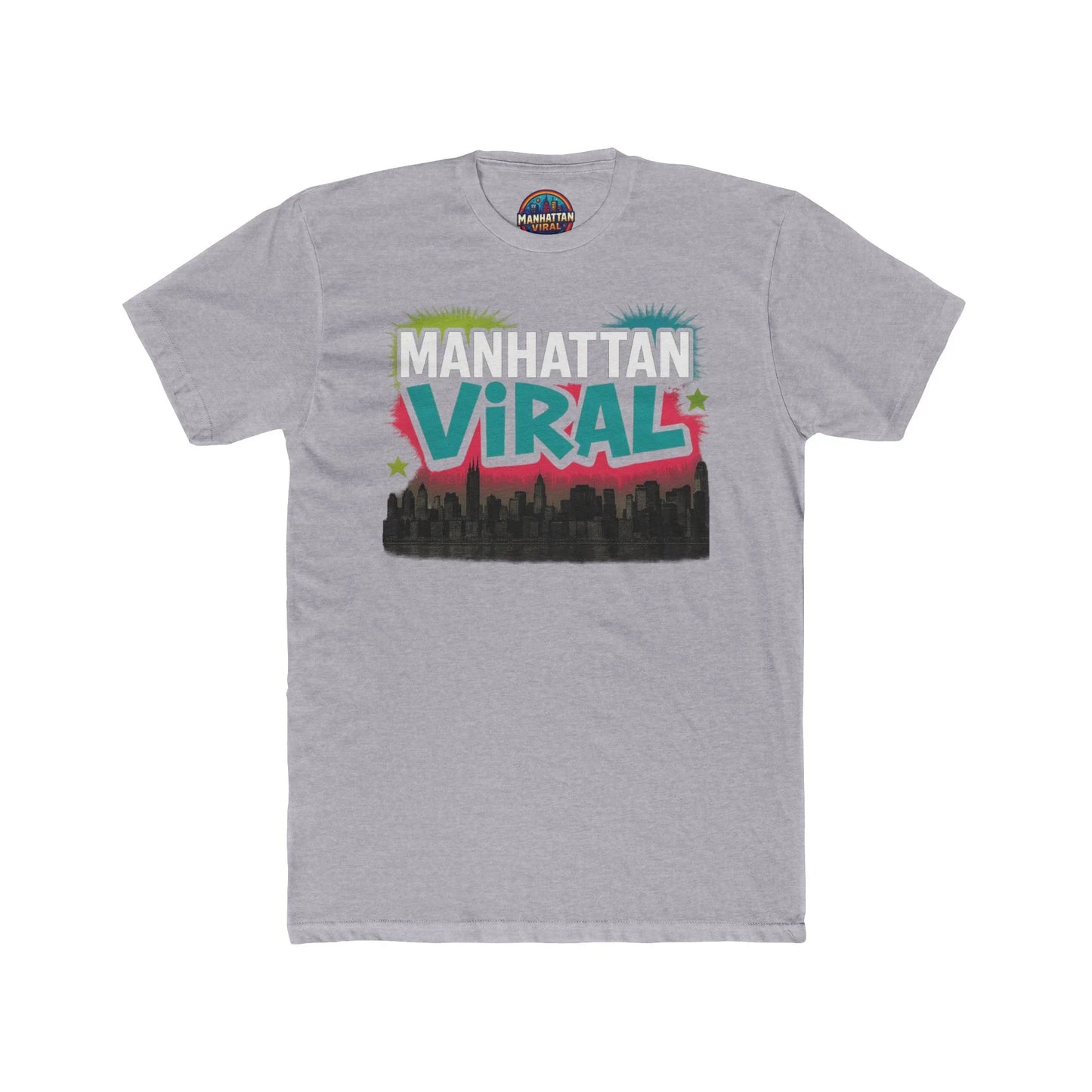 Downtown Vibe Cotton Crew Tee, Trendy Graphic T-Shirt, Casual Wear, Gift for Friends, Streetwear Fashion, Everyday Comfort - Manhattan Viral