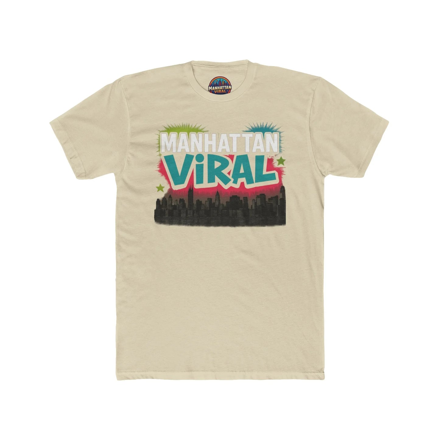 Downtown Vibe Cotton Crew Tee, Trendy Graphic T-Shirt, Casual Wear, Gift for Friends, Streetwear Fashion, Everyday Comfort - Manhattan Viral