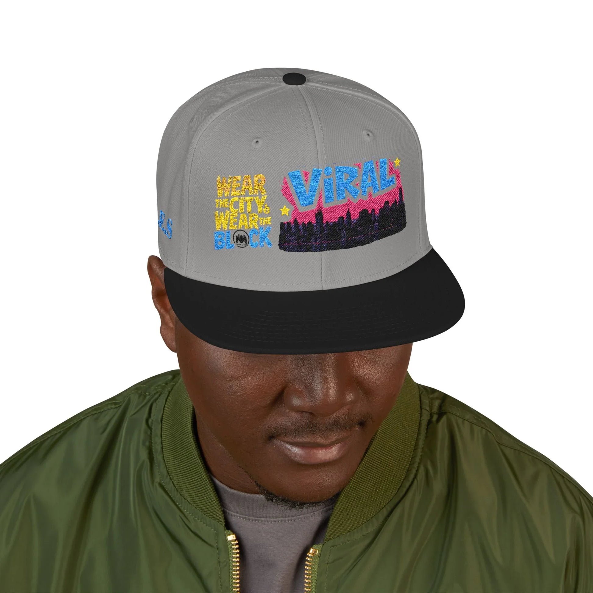 L.E.S Viral Snapback Cap, Trendy Embroidered Hat for Streetwear, Gift for Teenagers, Festivals, Cool Casual Style - Manhattan Viral