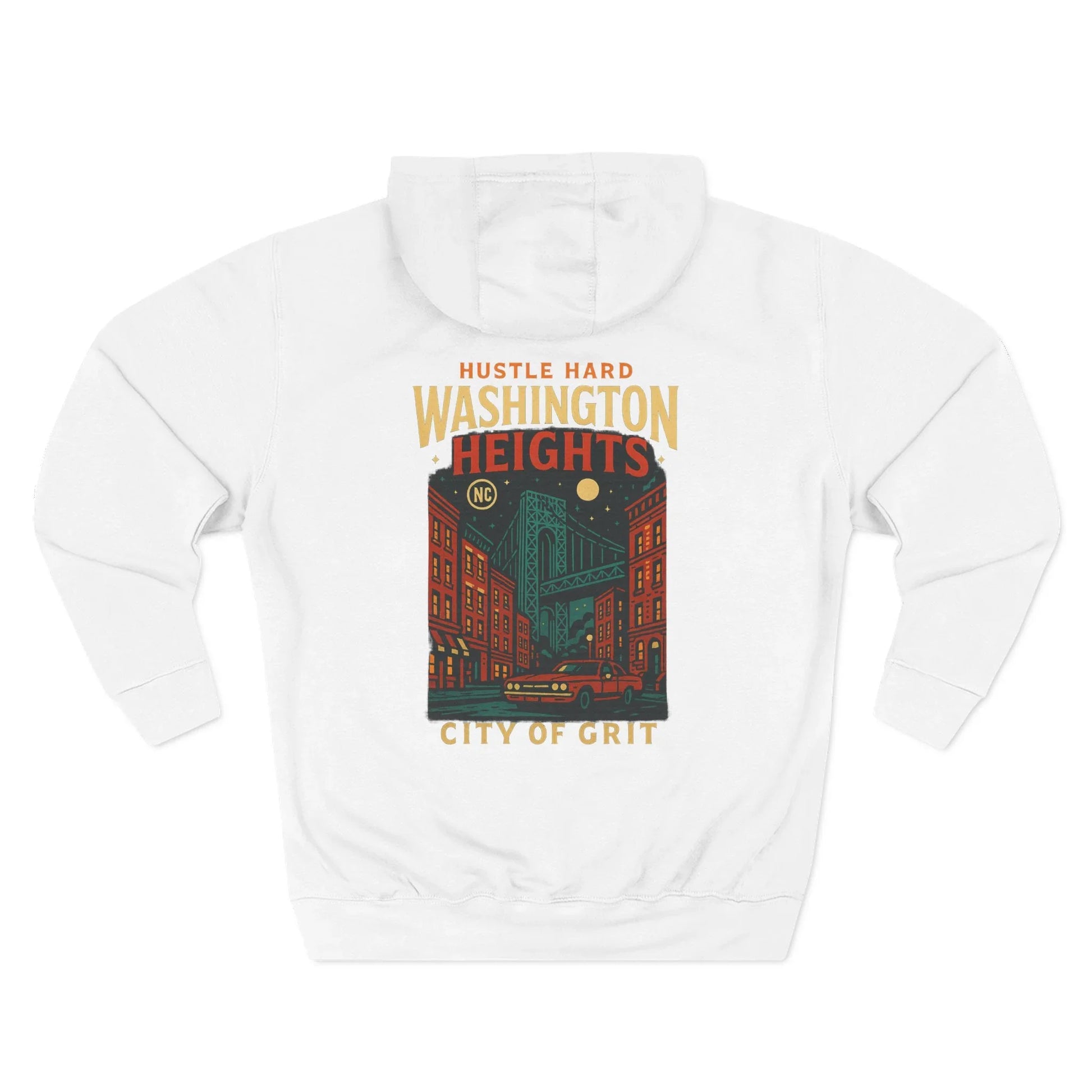 Hustle Hard Washington Heights Fleece Hoodie, Urban Apparel, NYC Streetwear - Hustle Hard Washington Heights Fleece Hoodie, Urban Apparel, NYC Streetwear - S - Black