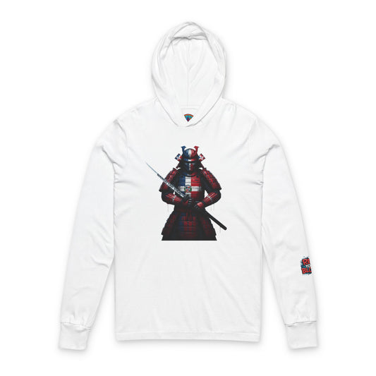 Dominican Samurai Hoodie, Unisex Hooded Long Sleeve Tee, Casual Wear, Streetwear, Geek Culture Merch, Gift for Him/Her, Stylish Layering Top