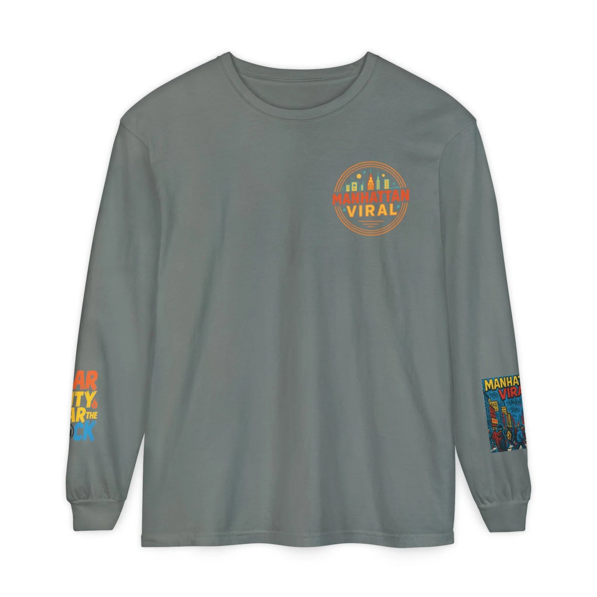 Wear The City Graffiti Long Sleeve T-Shirt, Unisex Streetwear Long Tee - Wear The City Graffiti Long Sleeve T-Shirt, Unisex Streetwear Long Tee - White - M