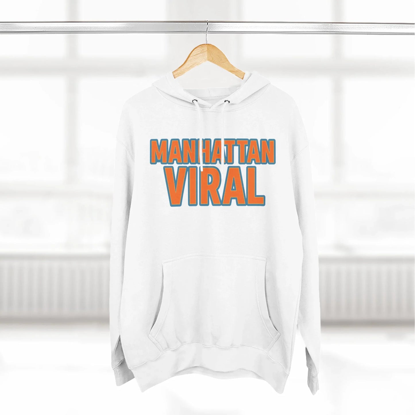 Hustle Hard Washington Heights Fleece Hoodie, Urban Apparel, NYC Streetwear - S - White