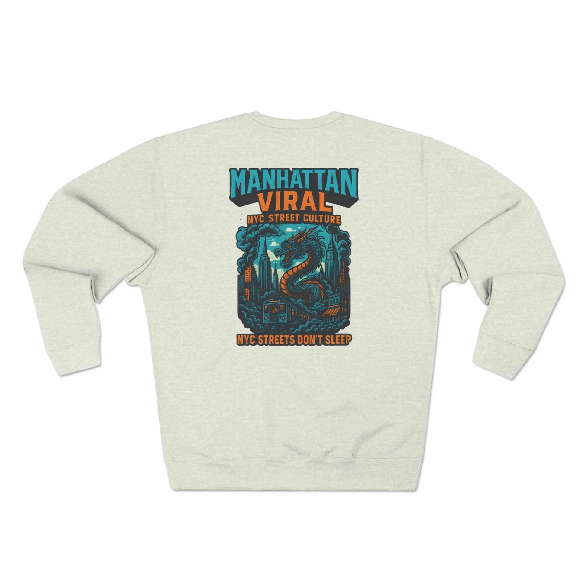 NYC Crowned Crewneck Sweatshirt with Crown Design, Streetwear - NYC Crowned Crewneck Sweatshirt with Crown Design, Streetwear - XL - Charcoal Heather