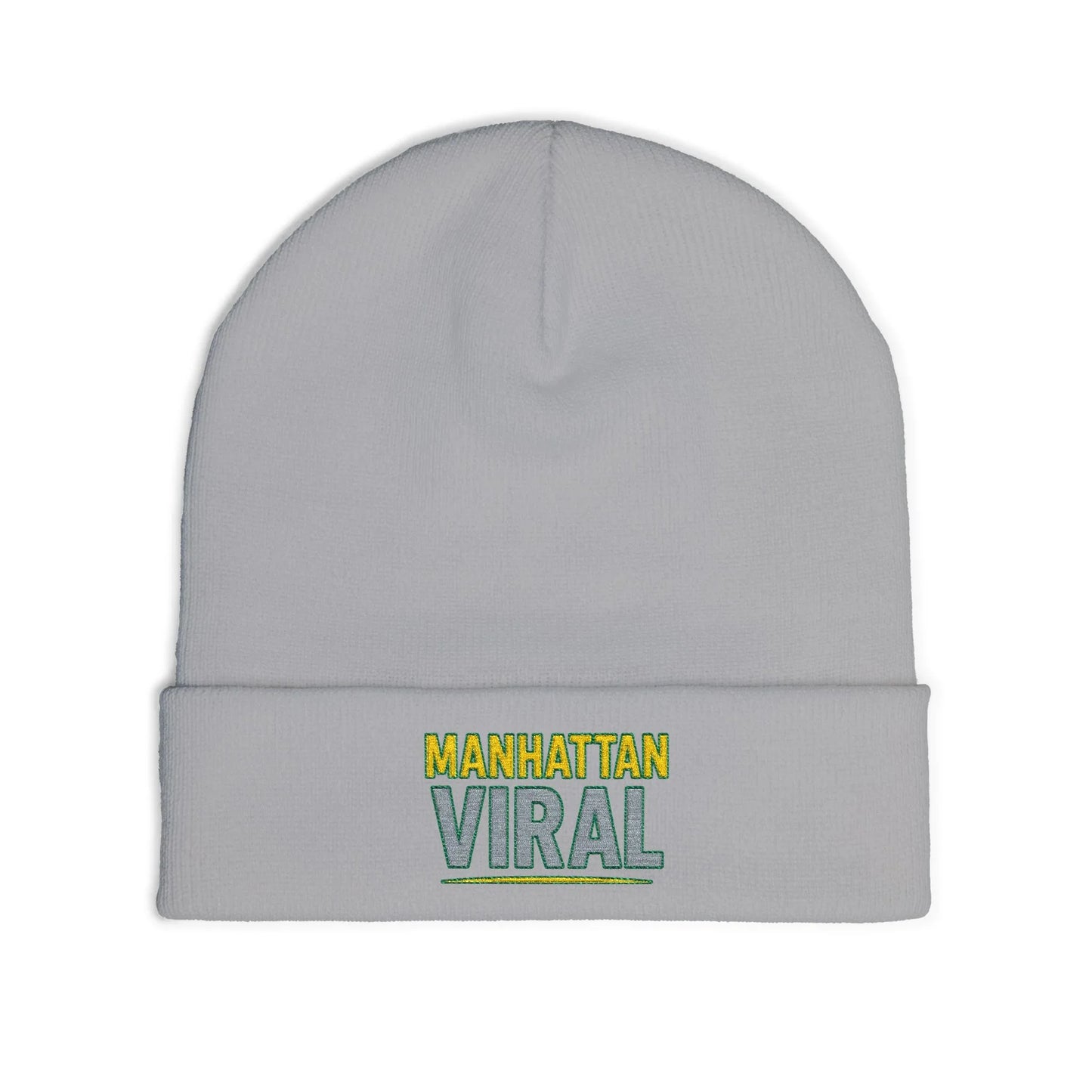MV Knit Beanie with ‘Manhattan Viral’ Embroidery, Winter Accessory, Warm Headwear