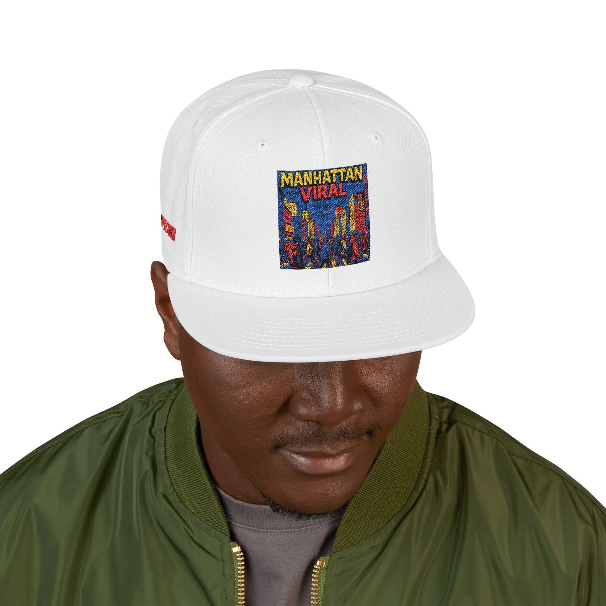 Midtown Hustle Embroidered Snapback Cap, Colorful Hat For NYC Streetwear, Unique Gift for Friends, Casual Accessories - Manhattan Viral