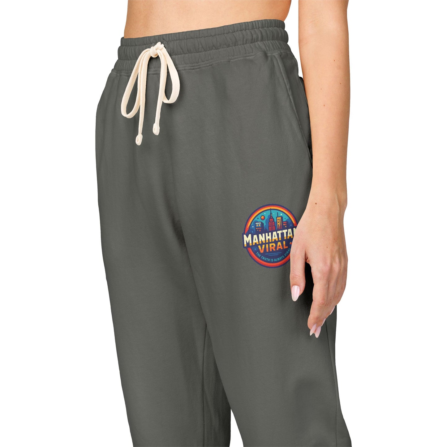 MV Viral Badge Fleece Sweatpants - Relaxed Fit Lounge Pants, Perfect for Anything