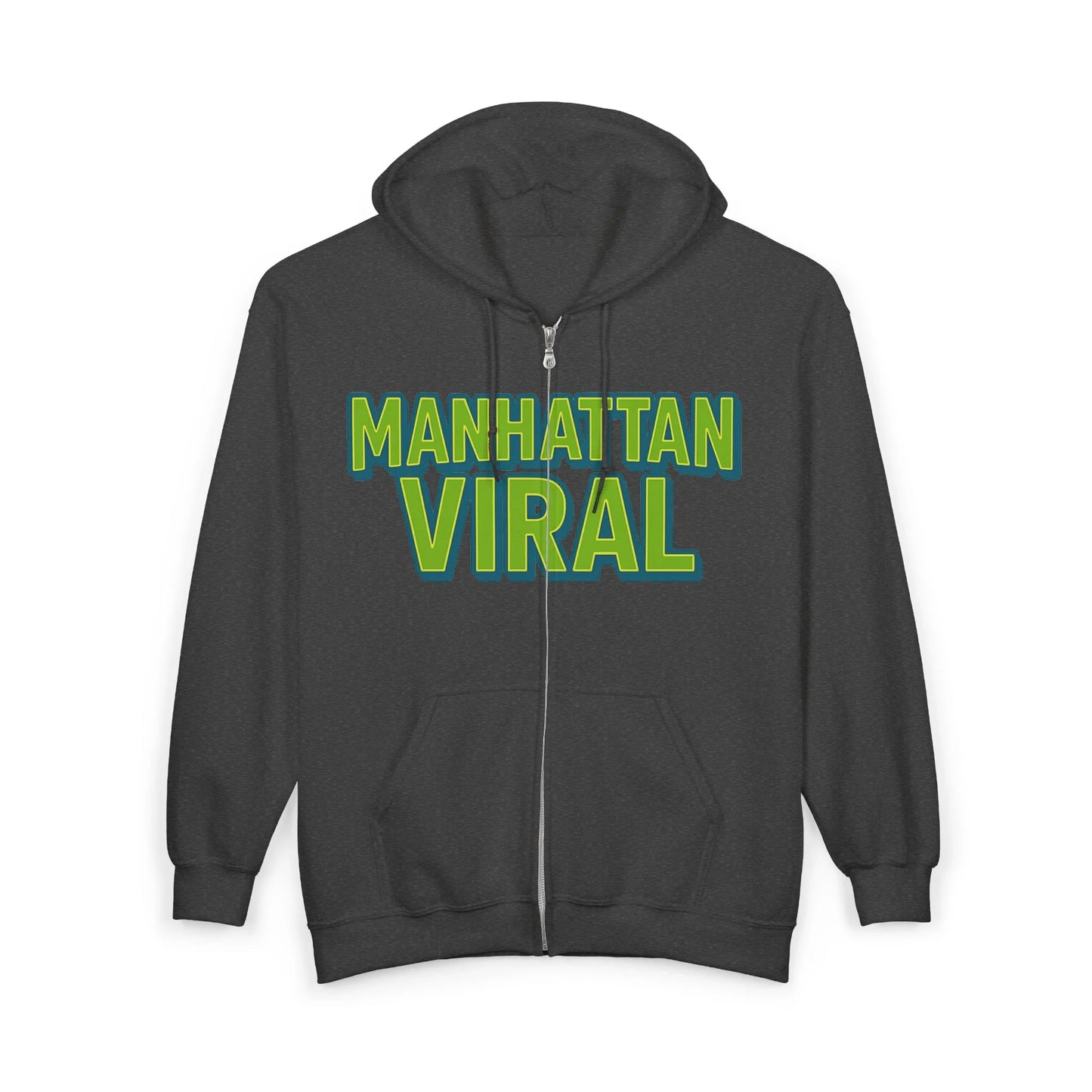 Get Green Zip Hoodie - NYC Streetwear - Black - L