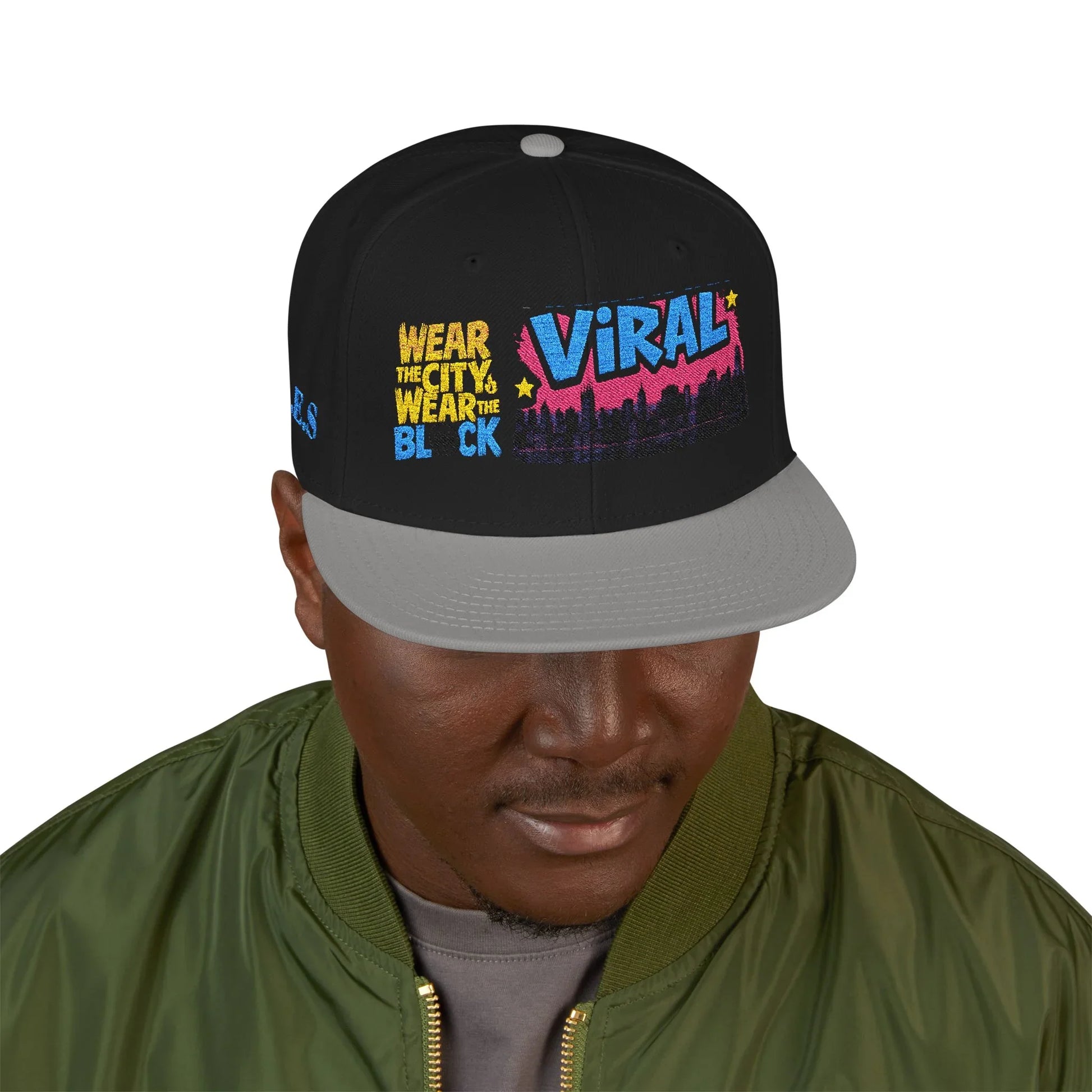 L.E.S Viral Snapback Cap, Trendy Embroidered Hat for Streetwear, Gift for Teenagers, Festivals, Cool Casual Style - Manhattan Viral