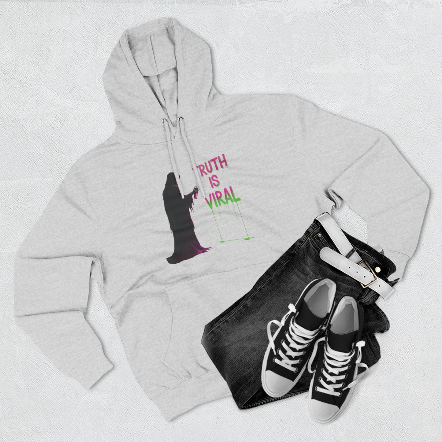 Viral Reaper Three-Panel Cotton Fleece Hoodie