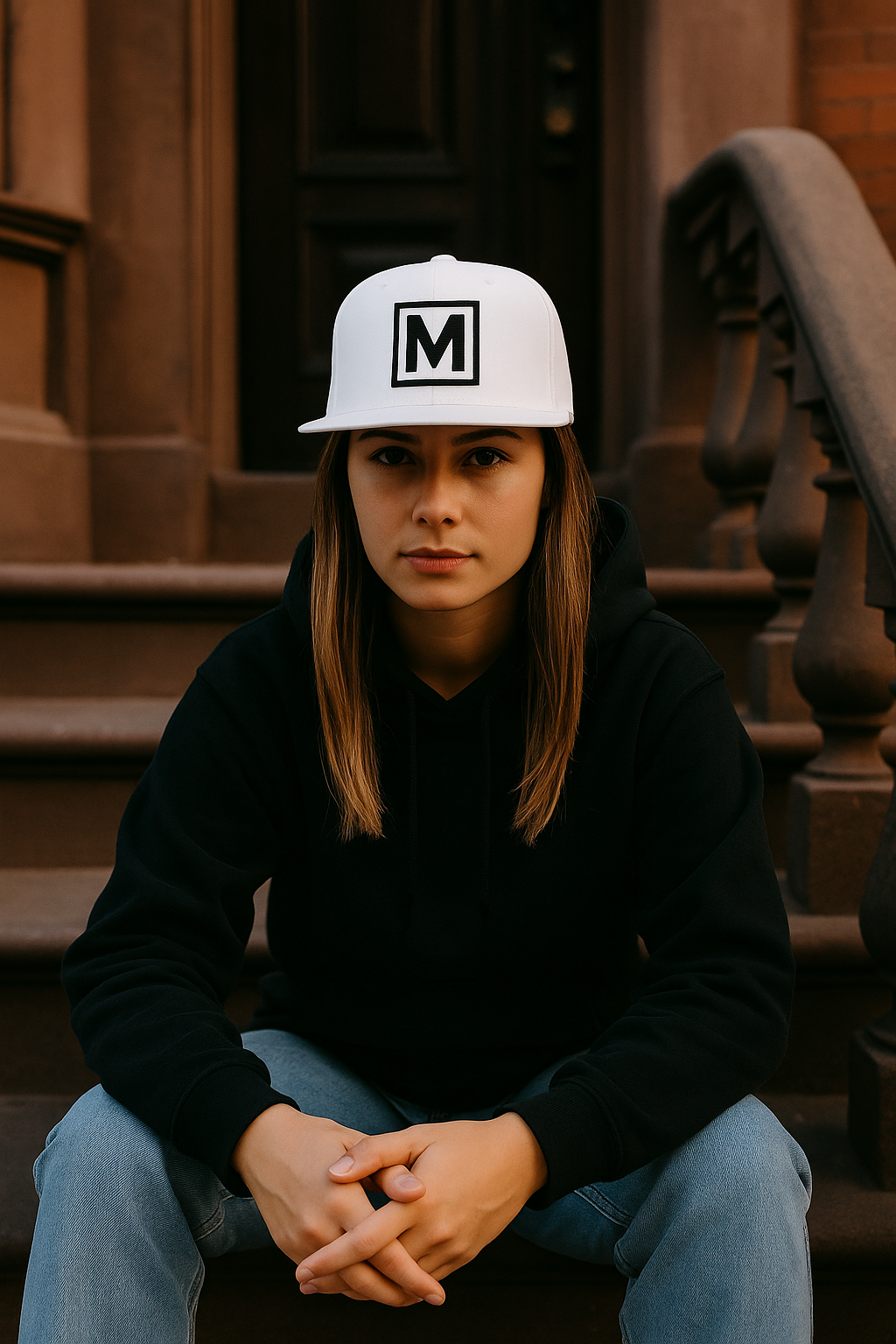 MV Medallion Viral Flat Bill Snapback Cap, Trendy Baseball Hat for Casual Outings, Gift for Dads, Graduations, Streetwear - Manhattan Viral