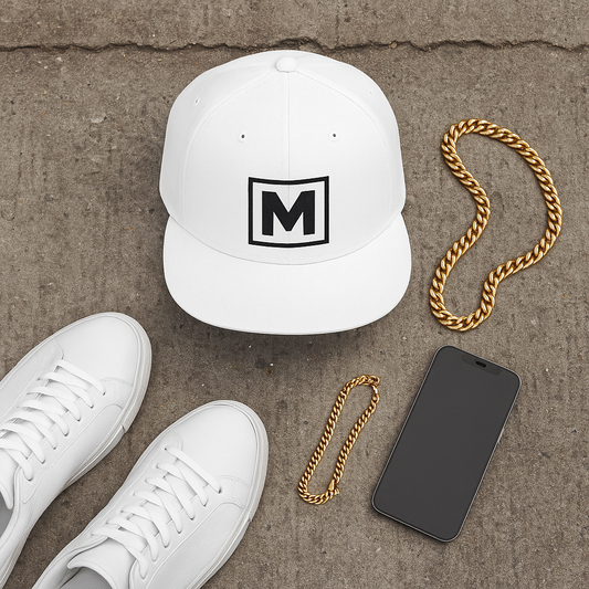 MV Medallion Viral Flat Bill Snapback Cap, Trendy Baseball Hat for Casual Outings, Gift for Dads, Graduations, Streetwear - Manhattan Viral